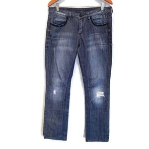 Buffalo Jeans David Bitton Distressed Straight Dark Wash Denim Womens Size 29